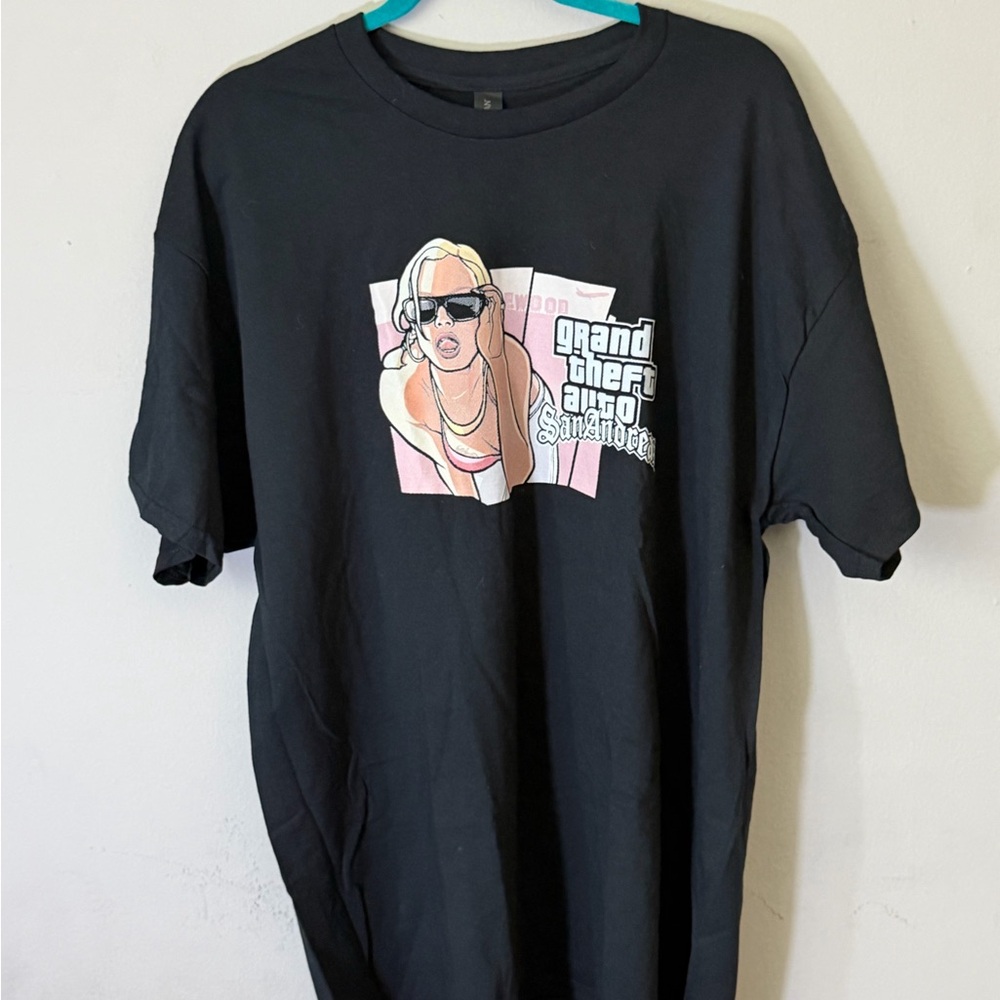 Black Graphic Tee with GTA design